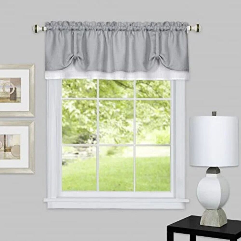 Achim Home Furnishings Darcy Valance 58 x 14 - Grey/White
